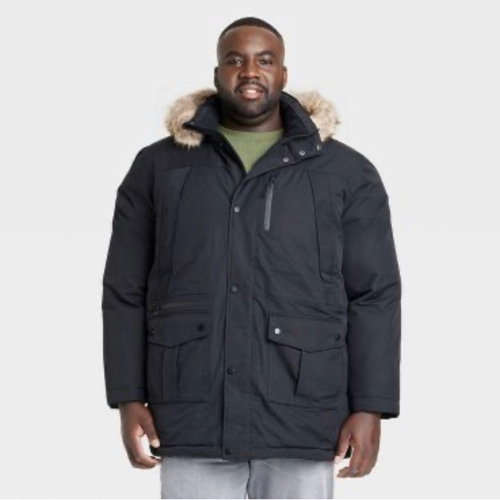 Men's Artic Puffer Jacket - Goodfellow & Co™ Black 5X